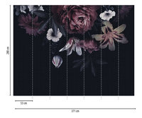 Murals Muraux Photo Allemagne – Motifs Floraux Noir Rouge Blanc Vert – Vinyle Non Tissé – Chambre, Hôpital, Salle à Manger, Salle de Sport – 3.71x2.80m – Style Moderne