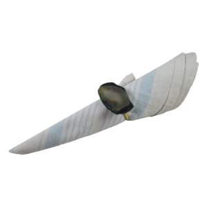 Rond de serviette givré noir porte-serviettes en pierre d'agate pour la maison hôtel restaurant Table de fête décors de dessus de salle à manger produit stocké - Product Image 1