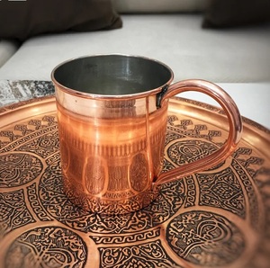Tasse mule de Moscou en cuivre de qualité supérieure Tasse en cuivre argenté de table avec poignée au prix de gros - Product Image 5