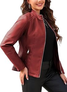 Chaqueta de cuero Premium con logotipo personalizado para mujer, ropa de moda, abrigo de invierno con cremallera, prendas de vestir exteriores, corte ajustado OEM 2025 - Product Image 5