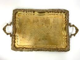 Plateau de service rond en laiton de qualité supérieure avec plateau de petit-déjeuner décoratif en laiton couleur or Fournisseur en gros de plateaux de service en laiton - Product Image 3