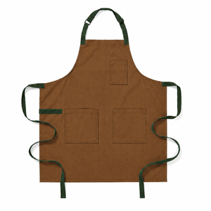 Tablier en toile bleu sans manches avec 3 poches, taille ajustable, style simple pour la cuisine et l'usage quotidien - Product Image 6