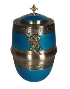 Urne de crémation en aluminium, pour adulte, en marbre bleu, pour cendres humaines - Product Image 4