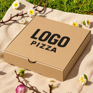 Nueva caja de pizza Kraft reciclable biodegradable respetuosa con el medio ambiente para el envasado de alimentos impresión personalizada seguro para microondas promocional - Product Image 6