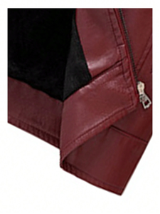 Moda personalizada Zip Up bordado Logo Retro Vintage Streetwear motocicleta Pu chaquetas de cuero rojo para los hombres - Product Image 4