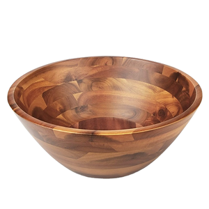Tazón de Madera de Alta Calidad con Acabado Natural para Decoración de Mesa de Comedor y para Servir Ensaladas y Frutas - Product Image 3