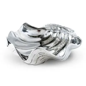 Bol en métal artisanal élégant pour la décoration de vente au détail aux États-Unis, exportation, poignées texturées, bol à fruits élégant, large, plaqué, sûr, Zahid Exports - Product Image 6