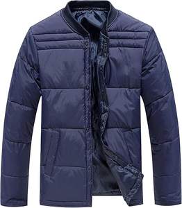 Nueva chaqueta de bombardero acolchada con cuello levantado con cremallera impermeable ultraligera personalizada con estilo para hombres aventuras al aire libre - Product Image 1