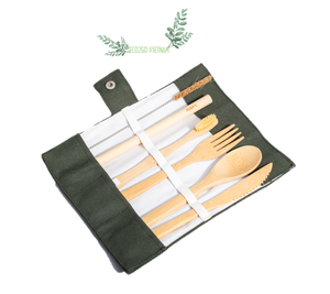 Ensemble de couverts en bambou réutilisables/ensemble de couverts en bambou avec logo personnalisé en bambou 100% naturel et prix bon marché d'Eco2go Vietnam - Product Image 2