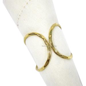 Anneaux de serviette en métal doré design branches pour dîner et table de mariage porte-serviettes décoratifs faits à la main - Product Image 2