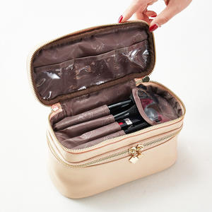 Estuches cosméticos radiantes atractivos de tren polimático con dos capas Estuches cosméticos abundantes profundos lujosos para dama de honor - Product Image 2