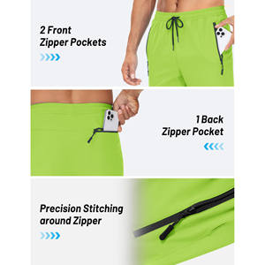 Pantalones de correr transpirables de pana de punto de Color sólido de Material personalizado para hombre, servicio OEM informal, cintura elástica, múltiples bolsillos - Product Image 5