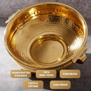 Handmade Brass Urli Bowl for Home Decor Floating Flower Bowl Handcrafted Birthday Home Decoration Item - Product Image 2