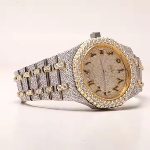 นาฬิกาเพชรสไตล์ฮิปฮอป VVS Moissanite สำหรับทุกเพศสุดหรูทำด้วยมือสุดเท่นาฬิกาควอทซ์สองชิ้นสุดหรูสำหรับทุกเพศ - Product Image 2