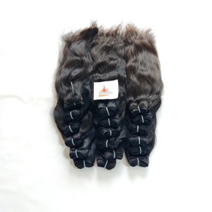 Extensions de cheveux humains naturels indiens vierges à 100 %, couleur naturelle noire, vague profonde, vente en gros, double trame, pas cher - Product Image 5