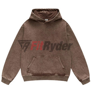 Sudaderas con capucha lavadas con ácido de algodón 100% de alta calidad, ropa de hombre de invierno de punto con capucha de estilo callejero Vintage de secado rápido al por mayor - Product Image 2