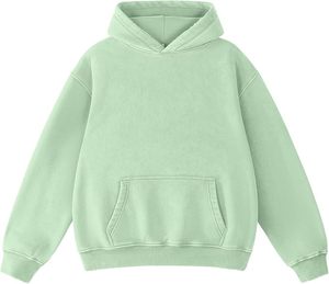Sweat à capuche surdimensionné délavé à l'acide pour hommes en coton épais pull vintage coupe ample Streetwear à capuche style décontracté avec poche - Product Image 4