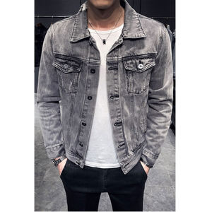 Vestes en jean bleu avec broderie personnalisée pour hommes Vestes en jean pour hommes de taille plus - Product Image 3