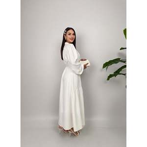 missJANELL Women's Elegant <b>White</b> Ribbed <b>Maxi</b> Dress, Comfortable 100% Polyester Fabric for Daily and Casual Wear - Product Image 5
