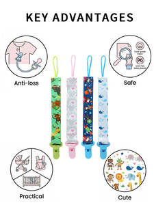 Attache-sucette en crochet en gros, attache-tétine en tissu personnalisable, accessoires pour attache-sucette en crochet - Product Image 3