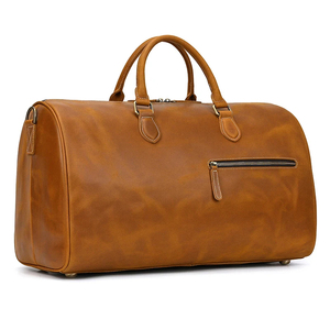Custom Logo Genuine <b>Leather</b> Duffle <b>Bag</b> Men's Carry on <b>Overnight</b> Travel <b>Bag</b> <b>Leather</b> Duffel <b>Bag</b> - Product Image 4