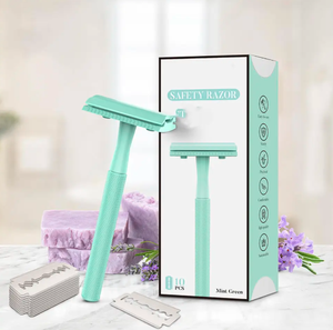 Rasoir de sécurité classique à double bord en acier inoxydable avec poignée texturée Utilisation humide de qualité personnelle pour le visage et le corps par ANAAIF - Product Image 5