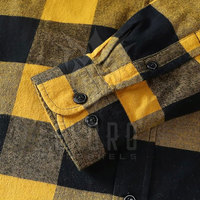 Chemises à manches longues en flanelle pour hommes légères et durables - Polyester/coton tricoté écologique, motifs de logo personnalisés, personnalisables
