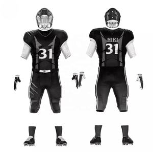 Venta al por mayor impreso bordado uniforme de fútbol hombres conjuntos precio barato peso ligero fútbol americano Jersey conjunto - Product Image 4
