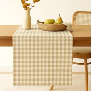 100% coton brun couleur à carreaux chemin de Table préfet utilisé dans la décoration de mariage d'hôtel chemin de Table Baumwolle de haute qualité - Product Image 2