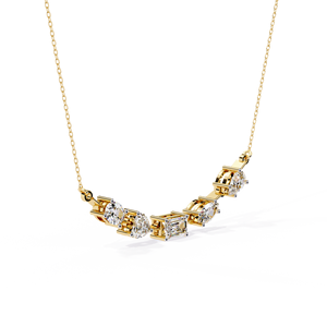 Collier pendentif en diamant pour femme en or pur 14 carats avec 5 pierres mélangées Bijoux fins - Product Image 6