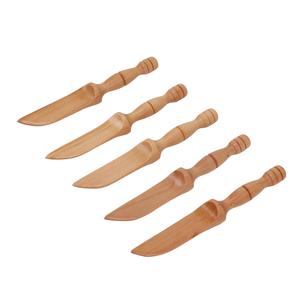 Cuchillo de pastel de madera real 3 cuchillo de madera de color natural de madera diferente para pastel y postre uso a bajo precio - Product Image 6
