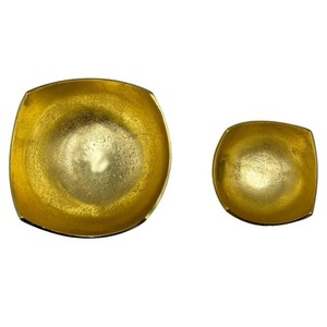 Cuenco decorativo de Metal dorado para decoración del hogar diseño abstracto moderno Diya Puja lámpara Catchall plato MESA CENTRO DE MESA para pulido - Product Image 4