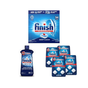 Finish In Wash Pastilles nettoyantes pour lave-vaisselle 3s nettoyez votre machine tout en lavant votre vaisselle pour plus de commodité - Product Image 2