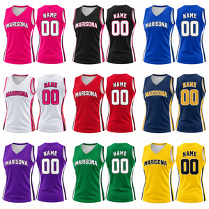 Camiseta de Baloncesto Personalizada para Mujer, Ajustada, con Estampado de Malla, Cuello en V, Sin Mangas, Ligera, Uniforme Deportivo de Equipo, OEM ODM - Product Image 2