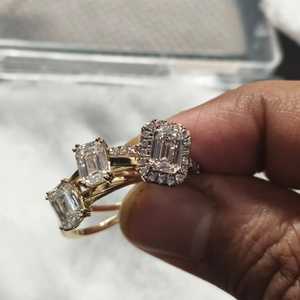 แหวนเพชรสั่งทำตามสั่งสำหรับงานแต่งงานและงานหมั้นทอง14K ทอง18K พร้อมใบรับรอง Igi & GIA - Product Image 1