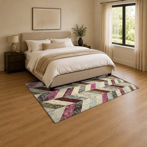 Tapis de salon en chenille antidérapant, imprimé numériquement, motif médaillon traditionnel or terre cuite, lavable en machine, vente en gros RUGS DEPOT LXDP-0353 - Product Image 3