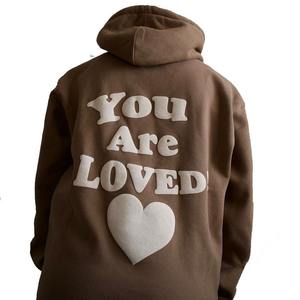 Venta al por mayor personalizado estilo de la calle Puff impreso Sudadera con capucha de peso pesado 100% algodón impreso Sudadera con capucha para los hombres - Product Image 5
