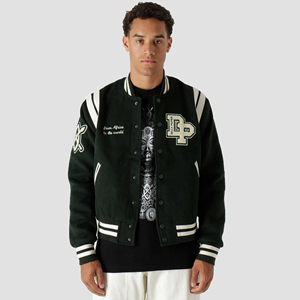 High Quality XL Size Lettermen Varsity Winter <b>Wool</b> Jacket Custom Design Stand Collar Light Feature Knitted Manufacturer - Product Image 1