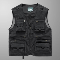 Gilet de pêche tactique pour hommes Gilet de photographe Gilet en maille Cargo Veste sans manches Gilet d'outils