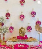 Menggantung teratai yang indah untuk dekorasi hiasan dinding bunga untuk kuil diwali pernikahan dan semua dekorasi festival