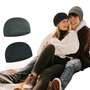 Bonnet d'hiver pour hommes, bonnet en laine tricotée et en velours, à rayures épaisses, pour skis et sports - Product Image 1