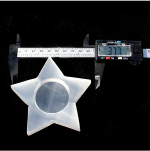 Bol en forme de coeur en sélénite sculpté à la main Bols en sélénite en forme de chat en cristal de guérison naturelle pour bougeoir - Product Image 5