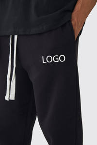 OEM Pantalon de survêtement épais 450GSM 100% coton pour homme Pantalon de jogging d'entraînement uni et solide Broderie de logo personnalisée Type de taille moyenne - Product Image 3