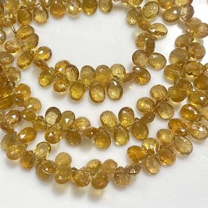 Fanta Tourmaline facettes en forme de poire Briolette perles perles de pierres précieuses jaunes pour la fabrication de bijoux prix de gros - Product Image 3