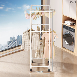 Tendedero Móvil Cuadrilateral para Ropa, Giratorio, Construcción de PP y Acero al Carbono, Duradero, Ahorra Espacio, para Uso en la Sala de Estar - Product Image 4