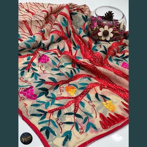 Ssumaira hiện tại bông lụa pholkari đa thêu nặng đầy đủ jaal chỉ dupatta <span class=keywords><strong>anarkali</strong></span> - Product Image 4