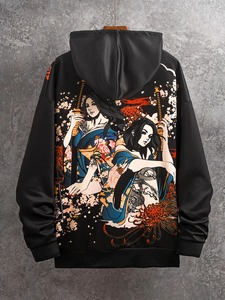 Sweat à capuche en polaire surdimensionné pour homme 100% coton Sweat-shirt d'hiver avec logo imprimé personnalisé - Product Image 2