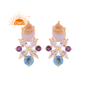 Pendientes colgantes de piedras preciosas naturales de plata de ley de último diseño, fabricante de joyería personalizada - Product Image 1