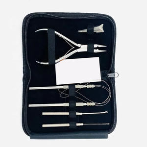 Kit d'outils de pose d'extensions capillaires mini salon de haute qualité comprenant ciseaux, pinces à cheveux, aiguille C et fil à tisser, pinces à coudre - Product Image 5