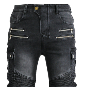 D-Ride Moto Black Motorcycle Rider Biker Jeans CE Armor Protection Panneaux plissés Séchage rapide Respirant Polyester/Coton pour Hommes - Product Image 4